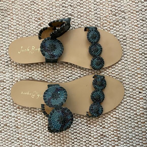 Jack Rogers Lauren Snake Print Sandals - Picture 3 of 9